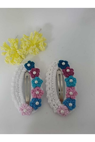 elaa aksesuar Handmade Tiny Floral Snap Knit Buckle
