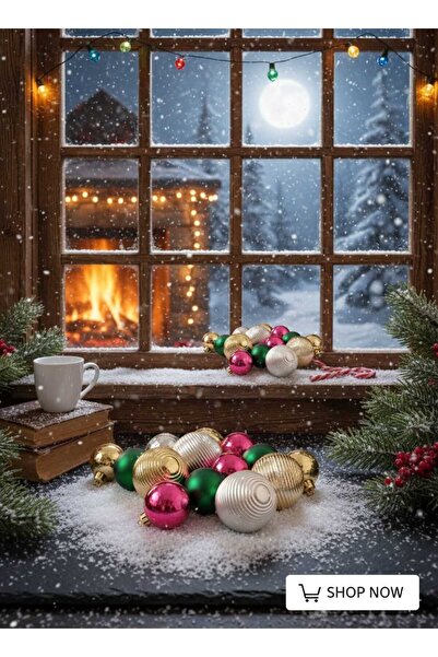 Lider MAGNESİA Bile de Crăciun Karma Gri 6 buc, Aur 6 buc (5cm) Verde 6 buc, ...