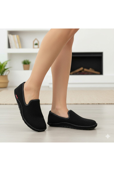 Ceyo Puffi Unisex Doğal Keçe Kaydırmaz Taban Ortopedik Hafif Üşütmez Ev Ayakkabısı Terlik