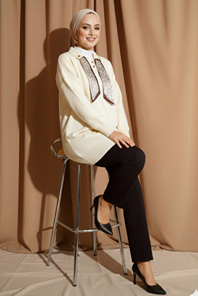 benguen Scarf Knitwear Tunic R7178 Ecru