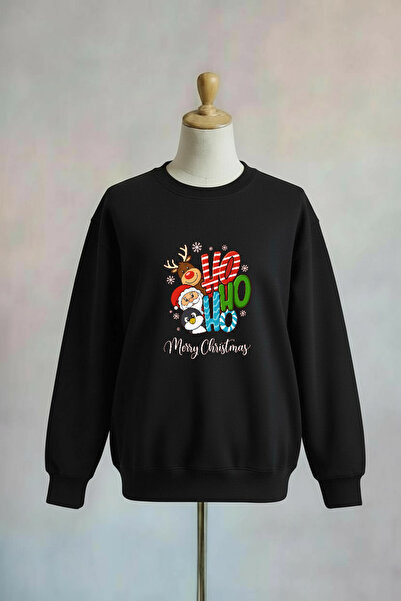 Vordevia سويت شيرت عيد الميلاد المجيد مطبوع من القطن بثلاثة خيوط O قصة فضفاضة