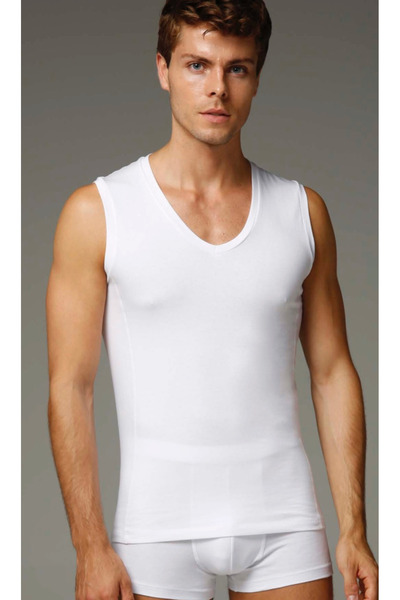 Dagi Men'S, 95% Cotton, 5% Elastane, V-Neck, Sleeveless, 4-Pack, Undershirt/T-Shirt