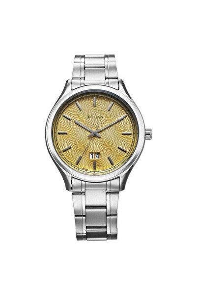 Titan ساعة رجالية فاخرة بسوار شبكي 10033SM06 - سوار من الفولاذ المقاوم للصدأ ...