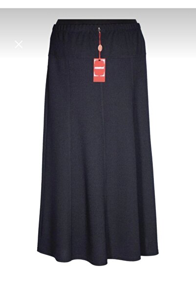 HESNA Kadın Seher Kışlık Büyük Beden Taşlı Astarsız Lastikli Siyah Etek