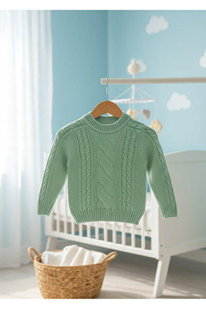 Nimini Kids Knitted Model Modern Crew Neck Unisex Baby Kids Sweater (0-8 Years)