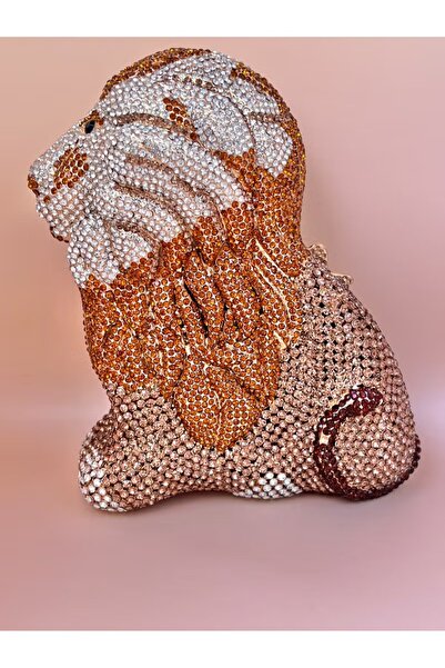 Svarn Atelier Lion Evening Rhinestone Crystal Clutch