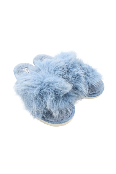 Antonio women's fluffy slippers, blue, premium comfort, polyester + EVA sole,...