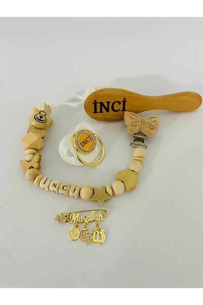 LİFİİ KİŞİYE ÖZEL TASARIMLI İSİMLİ-EMZİK-EMZİK ASKISI %100 DOĞAL ORGANİK-BEBE...