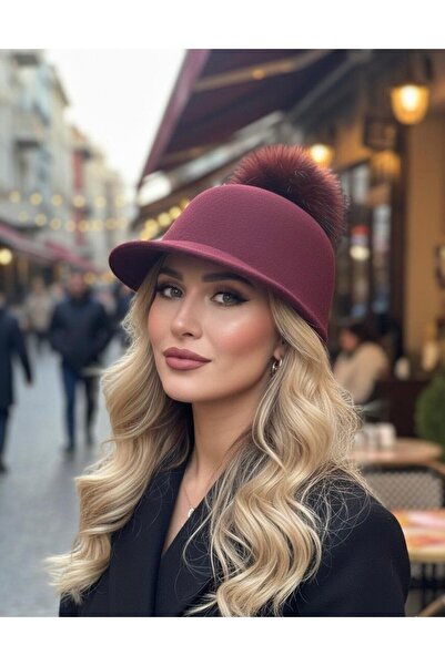 sf collection قبعة صوفية نسائية مع غطاء للرأس - فيدورا