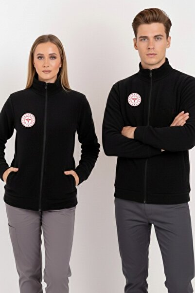 Nur Medikal Giyim Fleece unisex cu fermoar cu logo-ul Ministerului Sănătății,...