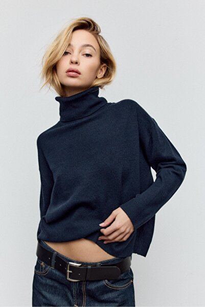 Stradivarius Basic balıkçı yaka Kazak