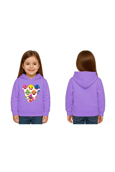 SEDİRLİ Unisex baby shark με τύπωμα Παιδικό φούτερ με κουκούλα 3 νήματα με κο...