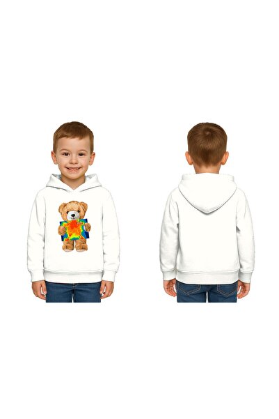 SEDİRLİ Unisex Teddy Bear Bear Printed Children's Hooded Swaetshirt 3 Thread ...