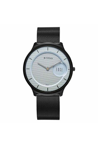 Titan ساعة إيدج مورالز التناظرية للرجال 1843NM04 - مينا رمادي، سوار من الفولا...