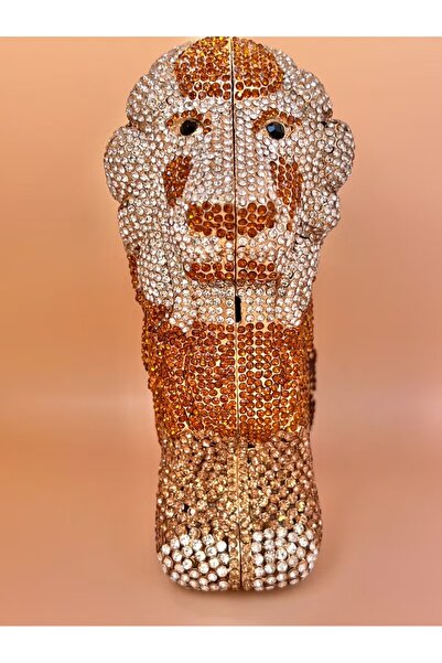 Svarn Atelier Lion Evening Rhinestone Crystal Clutch