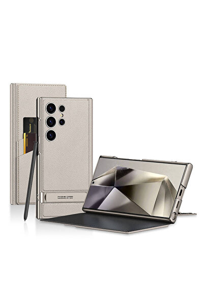 zore حافظة جالاكسي إس24 ألترا مع حماية للكاميرا، تصميم من الجلد الصناعي، حافظ...