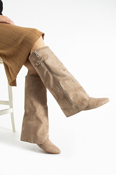 Bufu حذاء هازل سويت بسحاب تحت الركبة