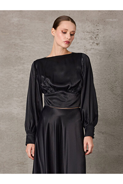 Unique Floş Fabric Backless Blouse