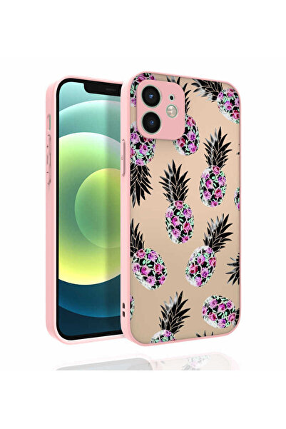zore iPhone 12 Compatible Patterned Camera Protected Glossy Ata Nora Case-No1