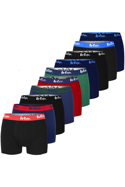 Lee Cooper Men’s cotton boxers, BM11, colorful design with logo, 10-piece set