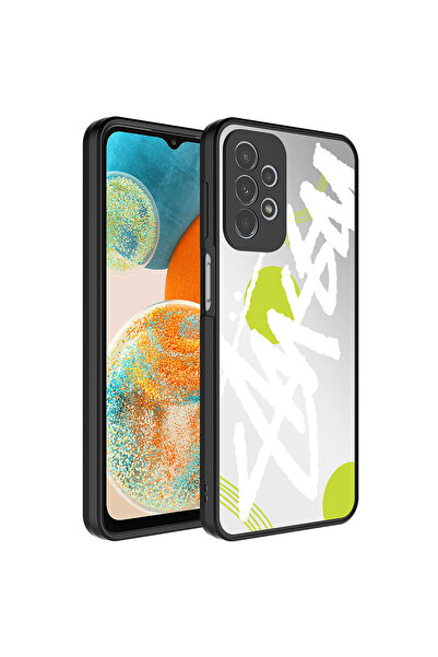 zore غطاء حماية للكاميرا بنمط مرآة لامع لهاتف Galaxy A72 - كتابة