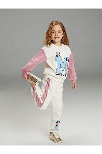 LC Waikiki Φούτερ και παντελόνι για κορίτσια Minnie Mouse με τύπωμα με λαιμόκοψη