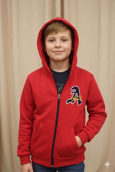 DAMLANUR Kapşonlu Fermuarlı Erkek Çocuk Sweatshirt