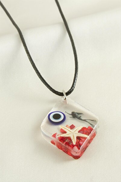 ZERO LAND 1590240739 Starfish (144002) Epoxy Pendant-Red