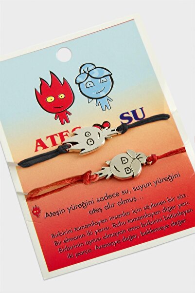 ZERO LAND 1590946739 Fire and Water 2-Pack (194609) Rope Bracelet-Colorful