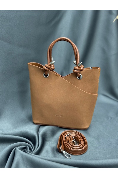 BENAHOLL حقيبة نسائية لينا ديلي سويدي متوسطة الحجم حقيبة يد وكتف-TA001 تان