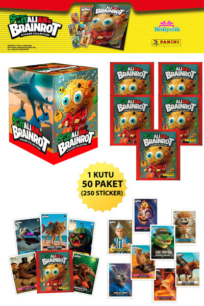 hediyecik مجموعة ملصقات بانيني سكيفيدول الإيطالية، علبة واحدة تحتوي على 50 حز...