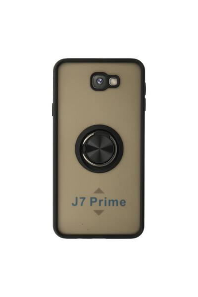 NewFace غطاء حماية سامسونج جالاكسي J7 برايم من السيليكون مع حلقة مونتريال - أسود