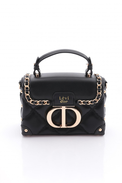 Levidor Kapitone Nakış, Zincir Örgü ve Metal Zımba Detaylı Küçük Boy Kadın El...