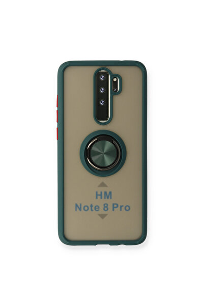 NewFace غطاء حماية سيليكون لهاتف Xiaomi Redmi Note 8 Pro مع حلقة مونتريال - أخضر