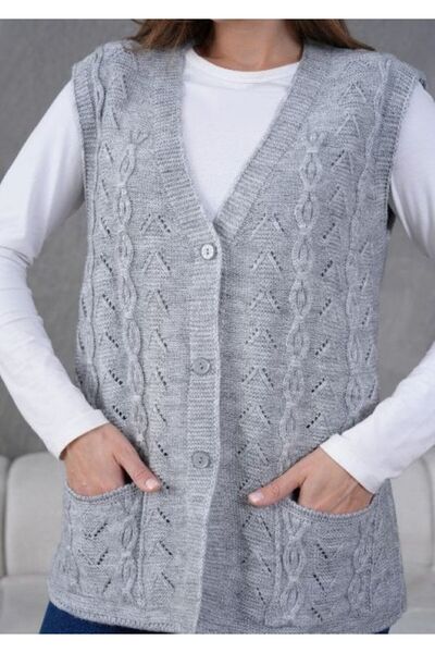 Nacar Triko Anne Örme Yelek