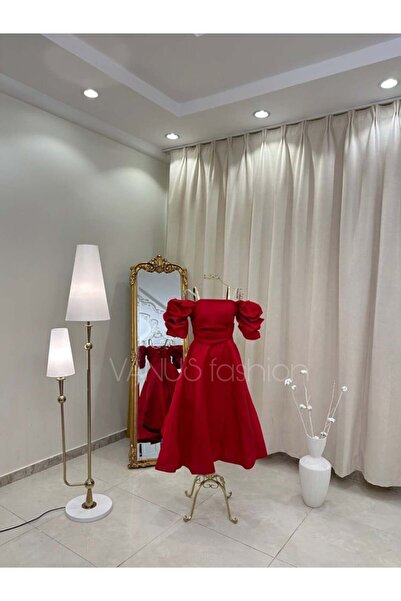vanus fashion فستان سهرة ميدي ( 2 لونين) 4195