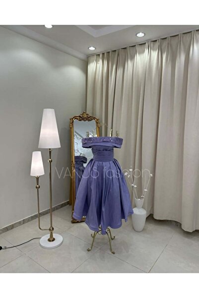 vanus fashion فستان سهرة ميدي ( 3 الوان ) 3931