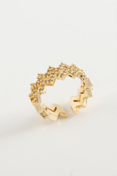 ZERO LAND 1590343739 حجر الزركون المتعرج (194303) خاتم-لون فضي