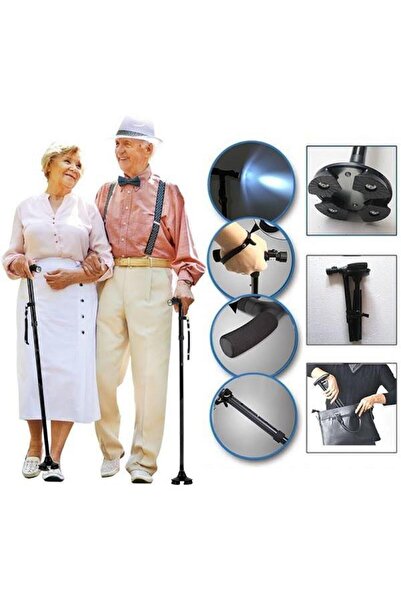 Bastec Baston pliabil cu LED și mâner ergonomic