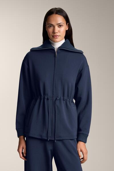 Oysho Adjustable waist knit collar jacket with brushed modal