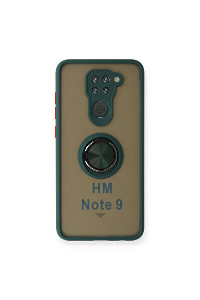 NewFace غطاء حماية سيليكون لهاتف Xiaomi Redmi Note 9 مع حلقة مونتريال - أخضر