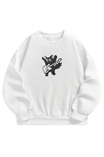 SVART WEAR Rockstar Cat cu imprimeu supradimensionat Hanorac unisex tricou