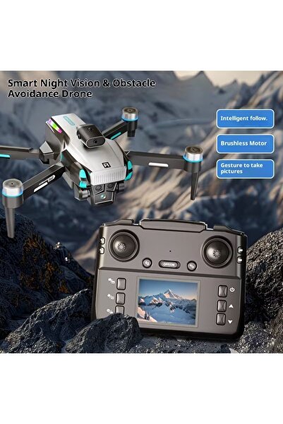 TİKWATCH D9 Yeni Nesil Kullanıcı Fırçası Motorlu Drone | Engelden Kaçınma | Ekranlı Uzaktan Kumandalı