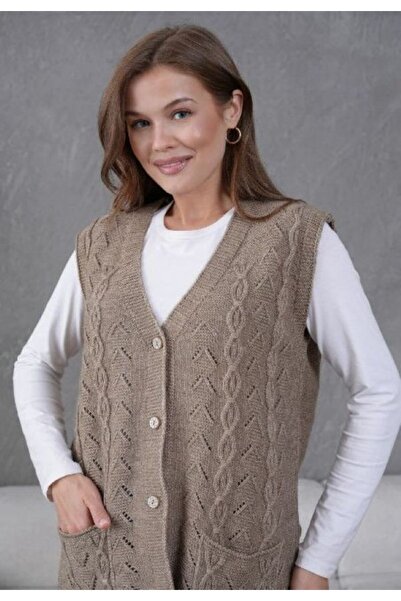 Nacar Triko Anne Örme Yelek