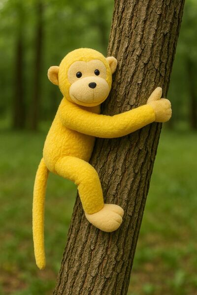 Kartoy Elleri Yapışan Oyun Ve Uyku Arkadaşı Peluş Maymun Oyuncak Sarılan Maym...