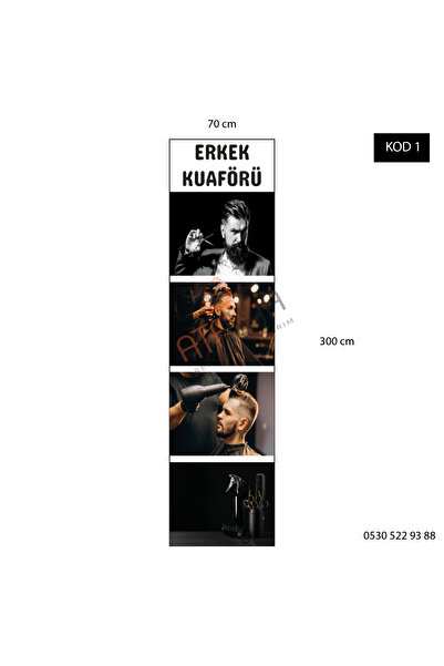 Atalya Reklam ve Tasarım ملصق زجاجي لصالونات الحلاقة الرجالية، طبقة تغليف زجا...