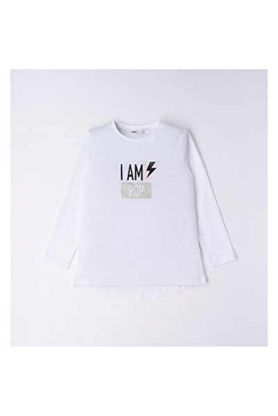 İDO I Do - Bluză cu mânecă lungă cu imprimeu pentru fete, 4.6041, Alb, 140-152 cm