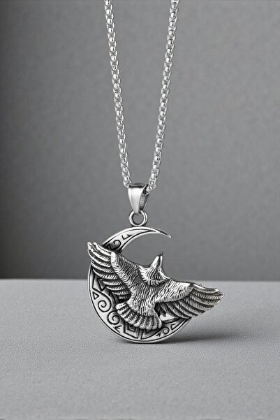 HERİF Eagle Motif Men's Steel Necklace