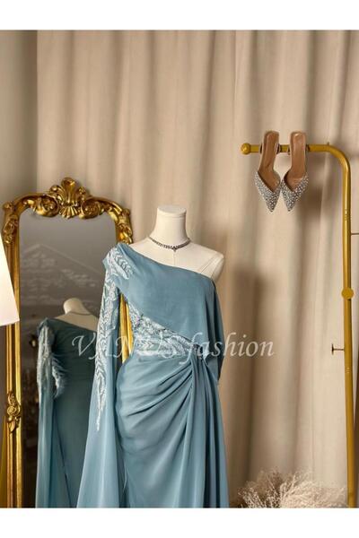 vanus fashion فستان سهرة طويل ماسك 4499