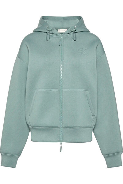 Calvin Klein سويت شيرت LS SCUBA CROPPED قصة فضفاضة D SWEAT للسيدات باللون الأخضر